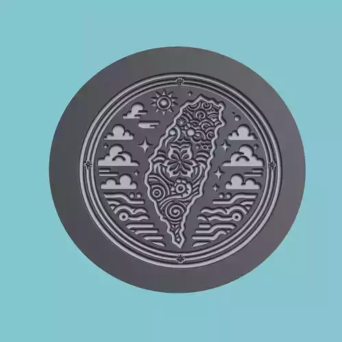 Taiwan Map Medallion Wall Art Printer