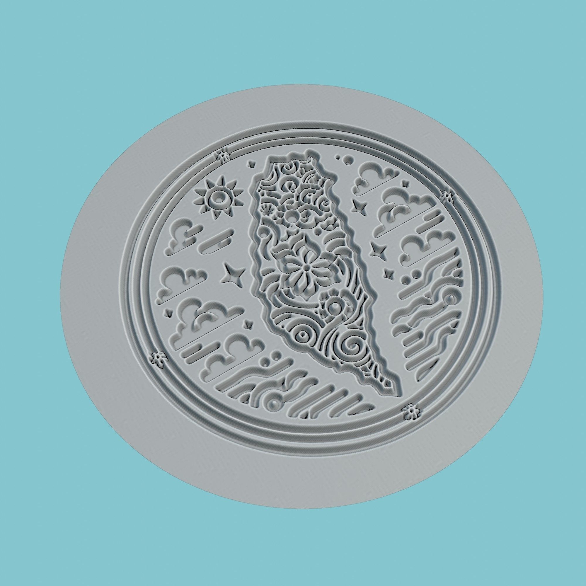 Taiwan Map Medallion Wall Art Printer 3D print model_3