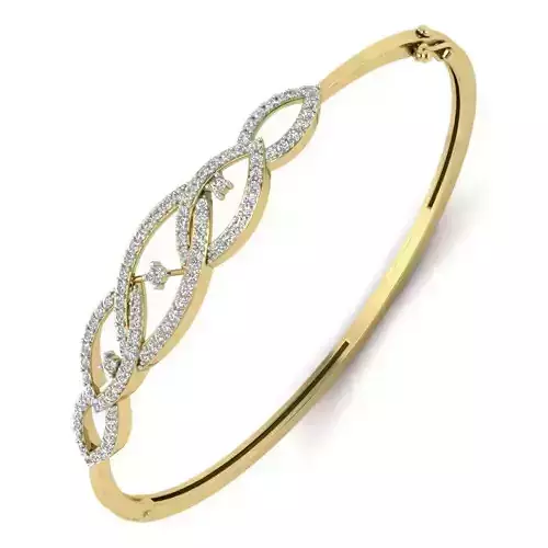 Yellow gold diamond Bangle-PBG-028 DIA 3D print model