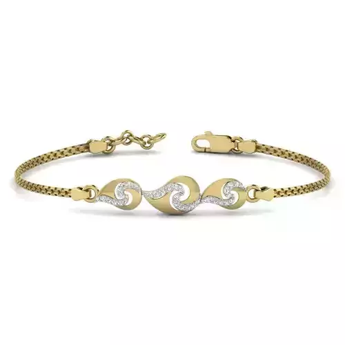 Yellow gold diamond Bangle-PBG-029-DIA 3D print model