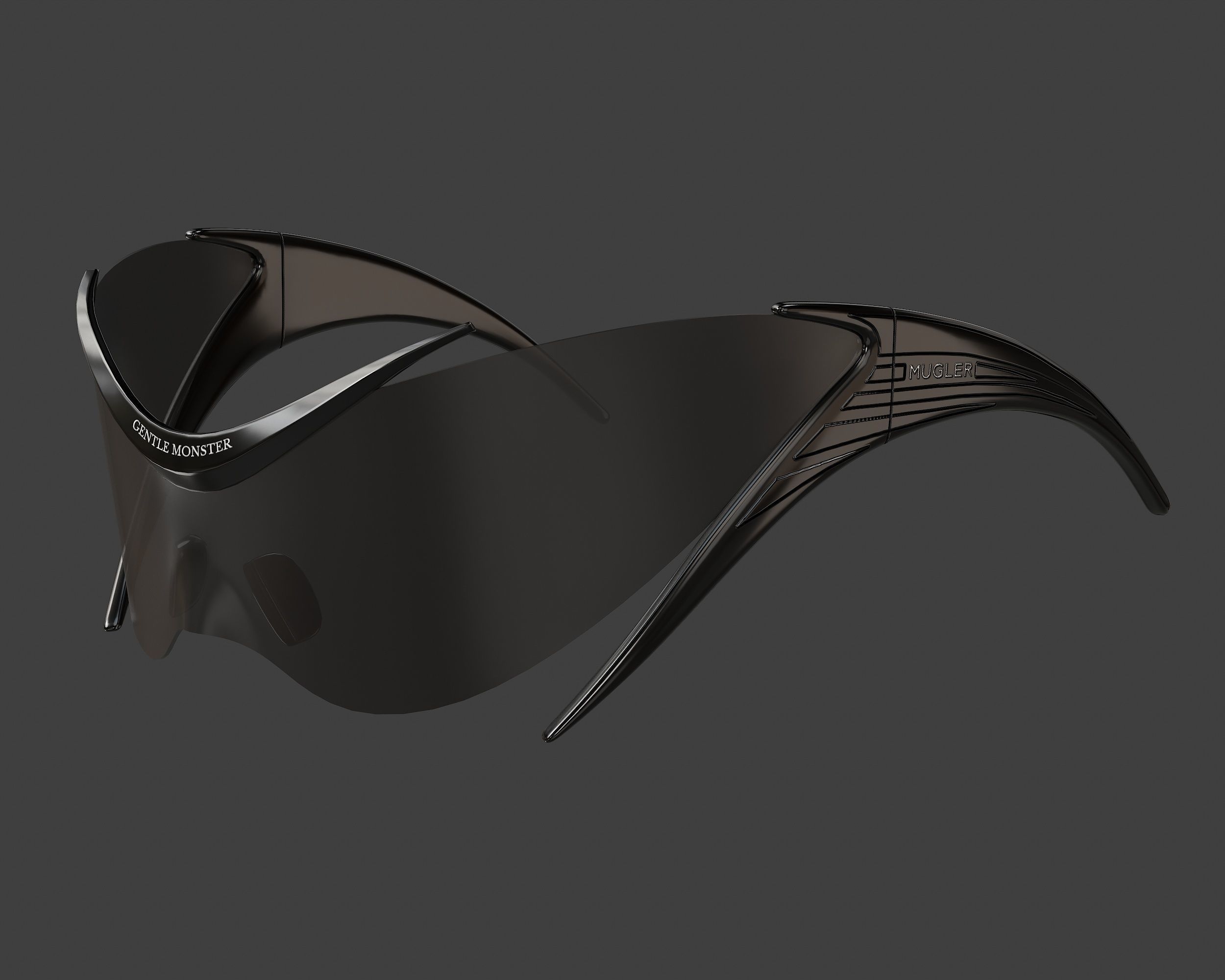 Mugler x Gentle Monster Sunglasses Low-poly 3D model_4