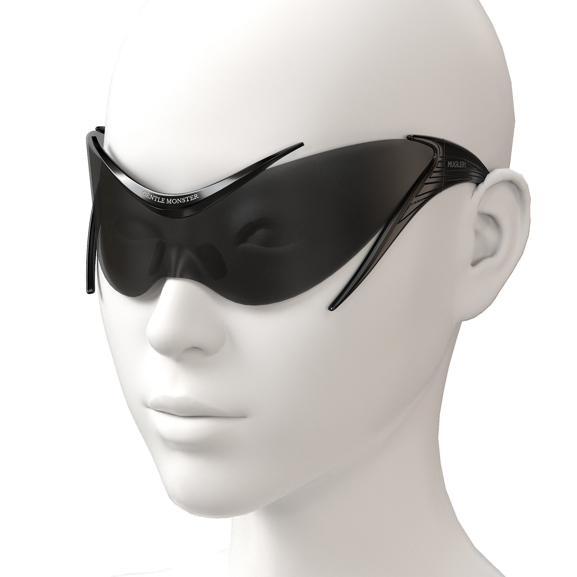 Mugler x Gentle Monster Sunglasses Low-poly 3D model_1