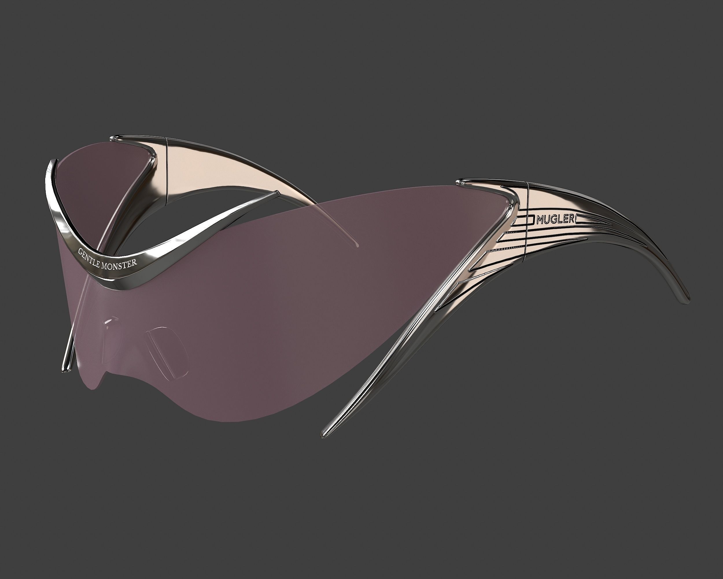 Mugler x Gentle Monster Sunglasses Low-poly 3D model_5