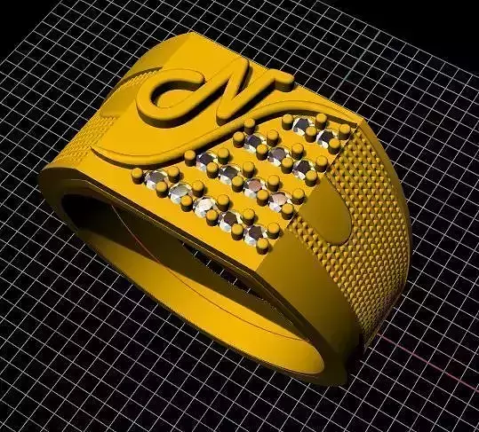 Gents Cluster Ring 3dm and stl file