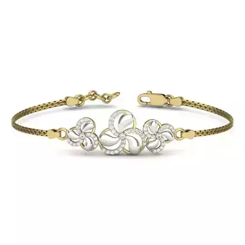 Yellow gold diamond Bangle-PBG-030-DIA