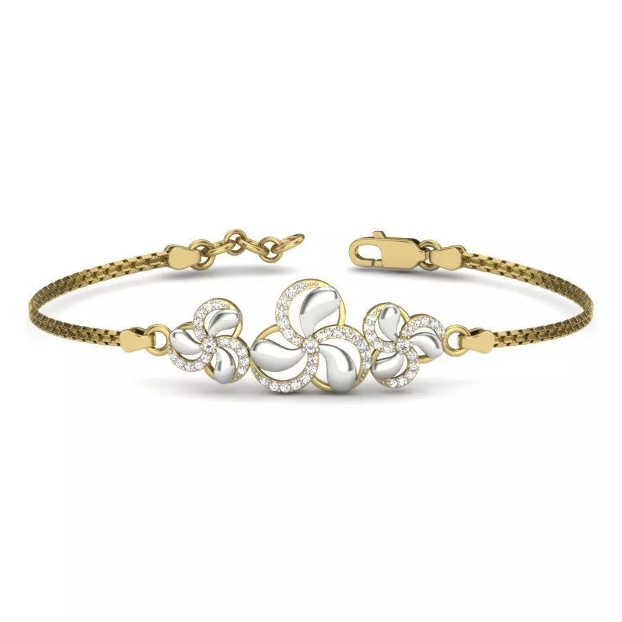 Yellow gold diamond Bangle-PBG-030-DIA 3D print model