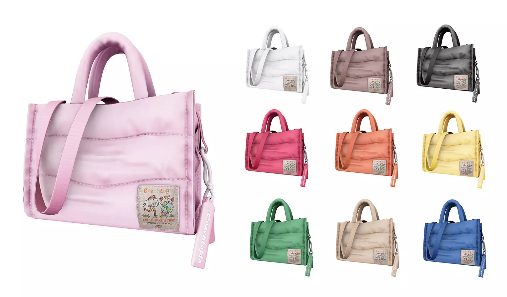 Coachtopia Loop Tote With Wavy Quilting - 3D MODEL Low-poly 3D model
