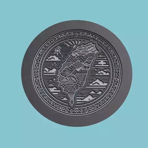 Taiwan Map Medallion Wall Art Printer
