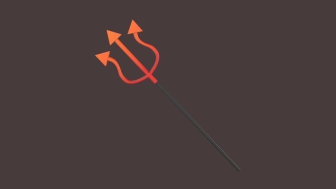Prop87 Devil Trident Low-poly 3D model
