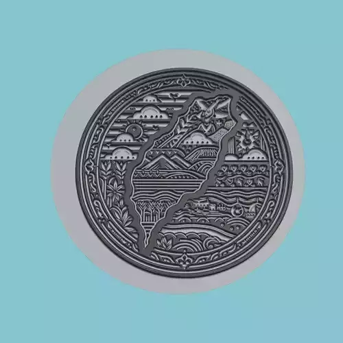 Taiwan Map Medallion Wall Art Printer