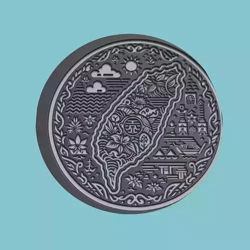 Taiwan Map Medallion Wall Art Printer