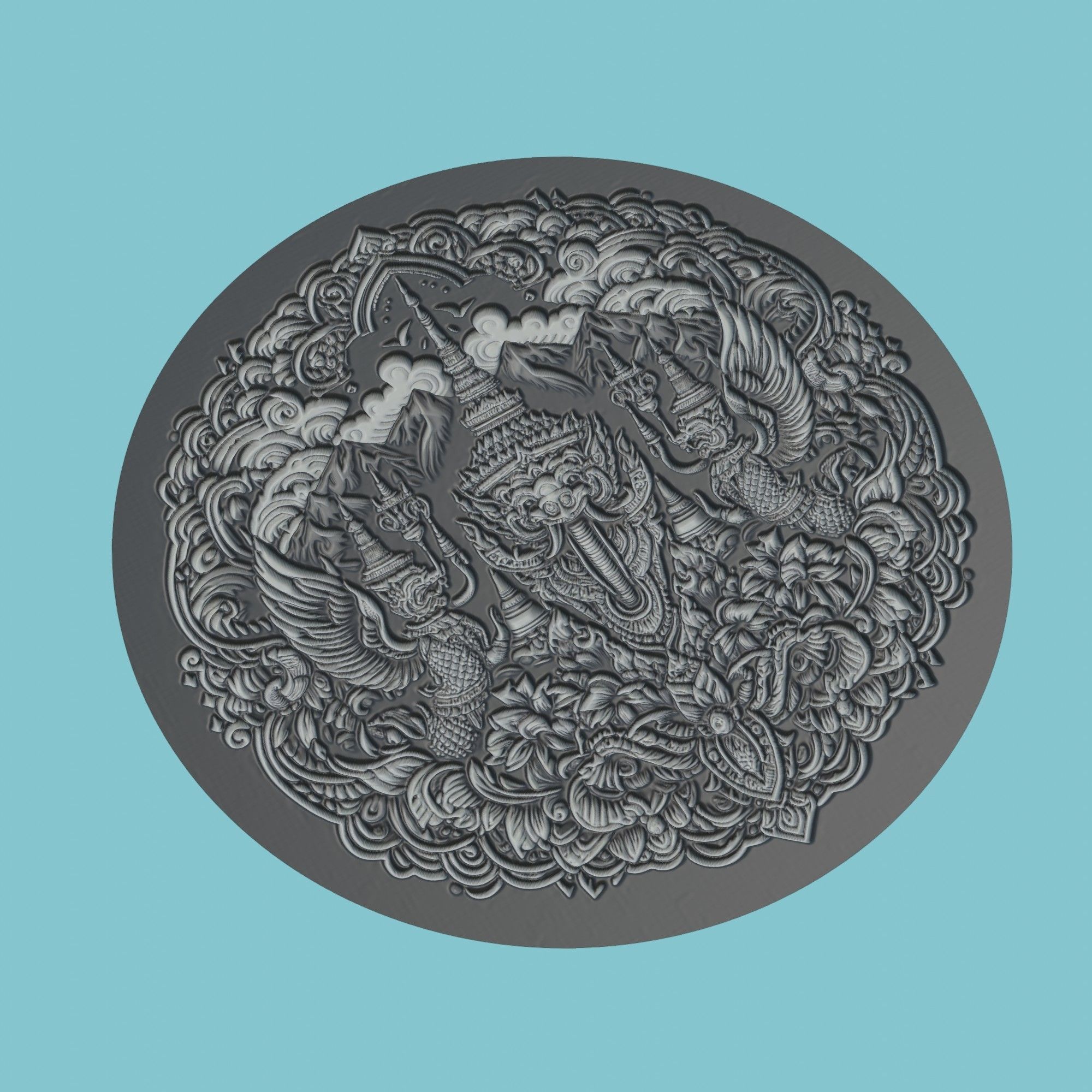 Thailand Map Medallion Wall Art Printer 3D print model_1