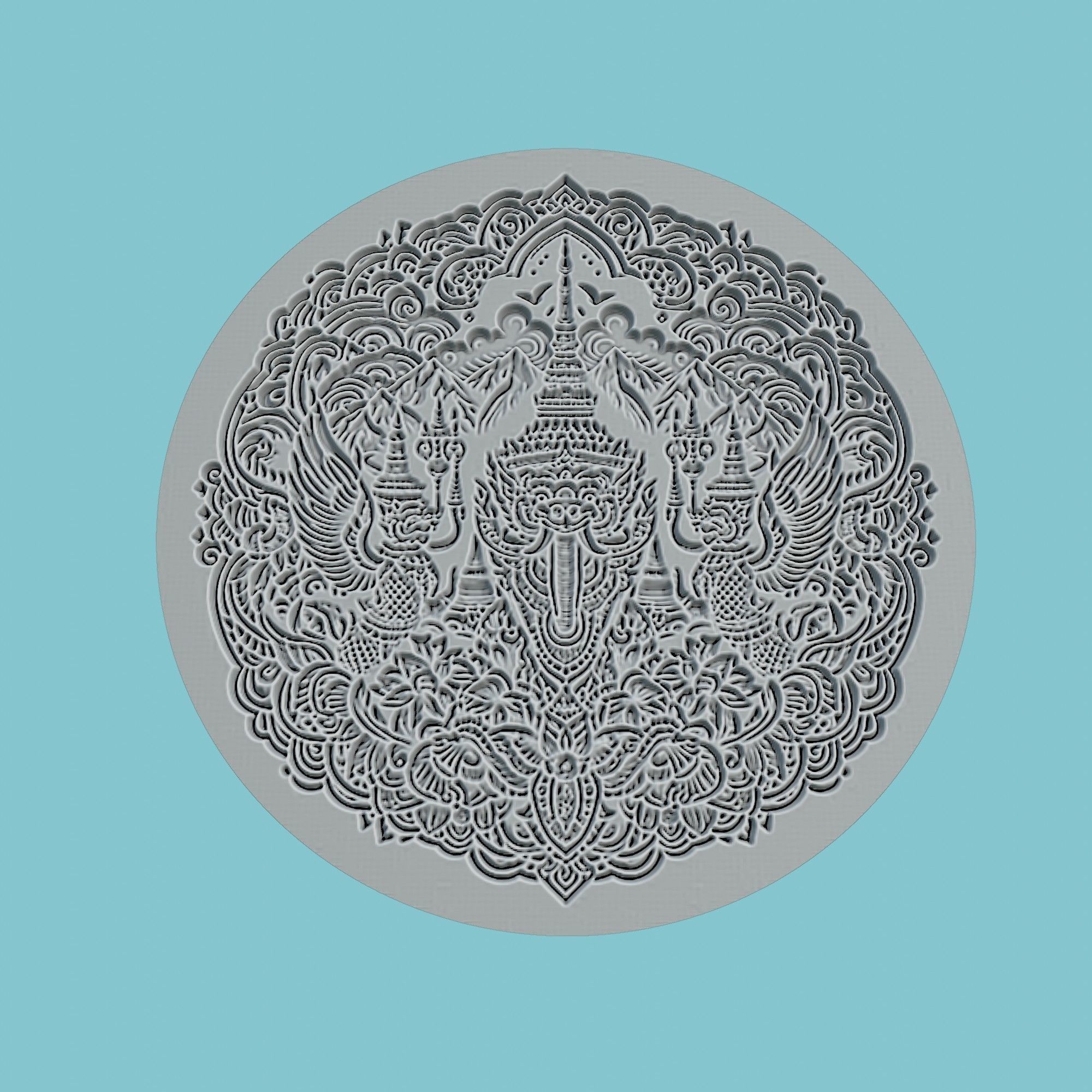 Thailand Map Medallion Wall Art Printer 3D print model_2