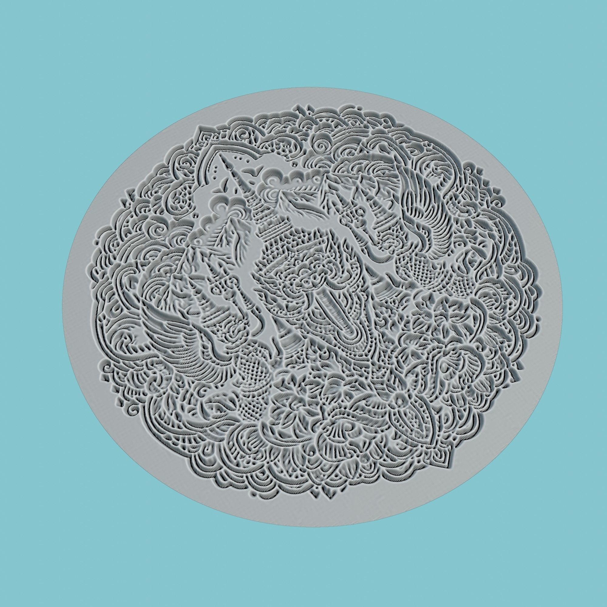 Thailand Map Medallion Wall Art Printer 3D print model_3