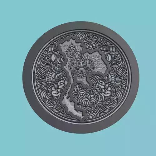 Thailand Map Medallion Wall Art Printer