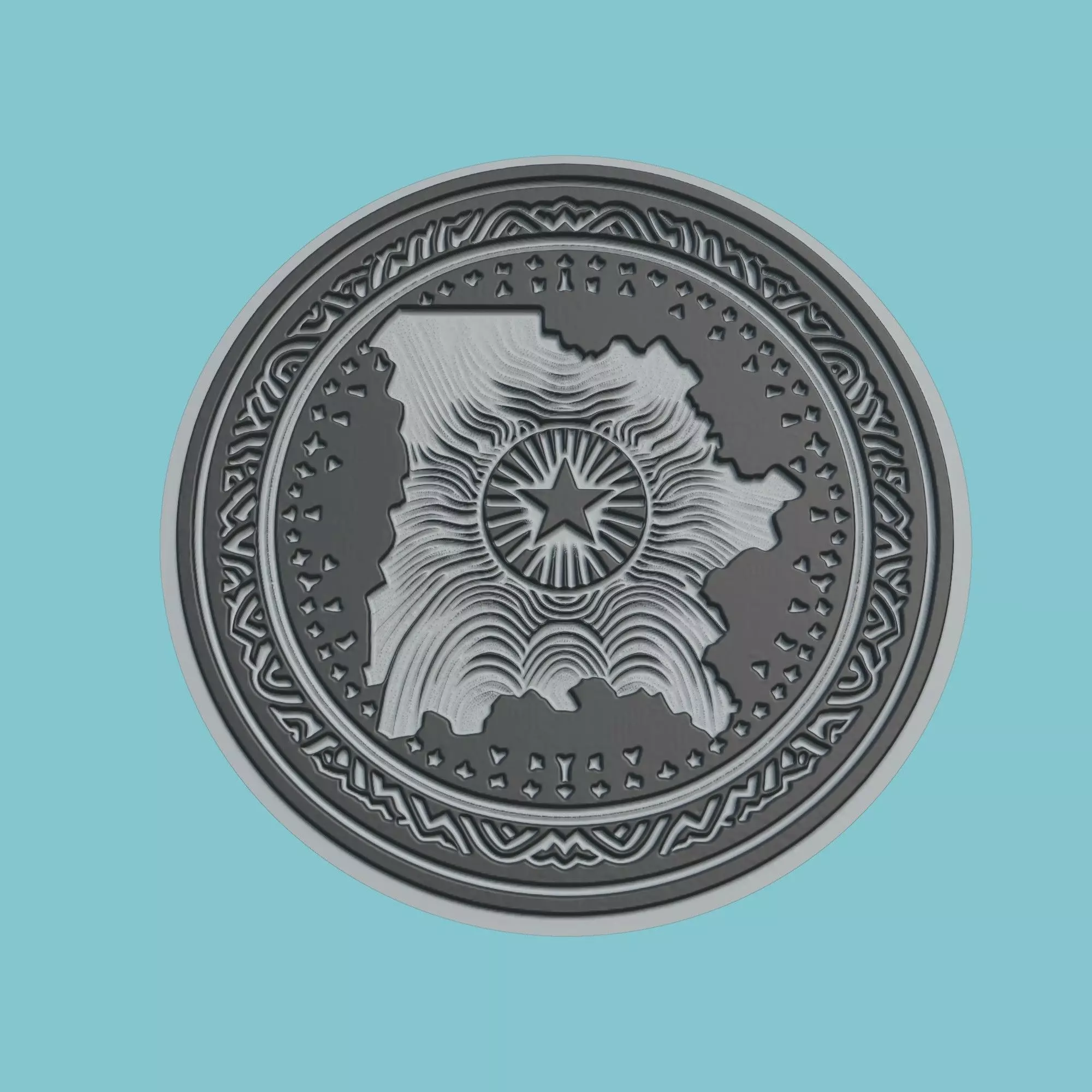 Togo Map Medallion Wall Art Printer 3D print model_0