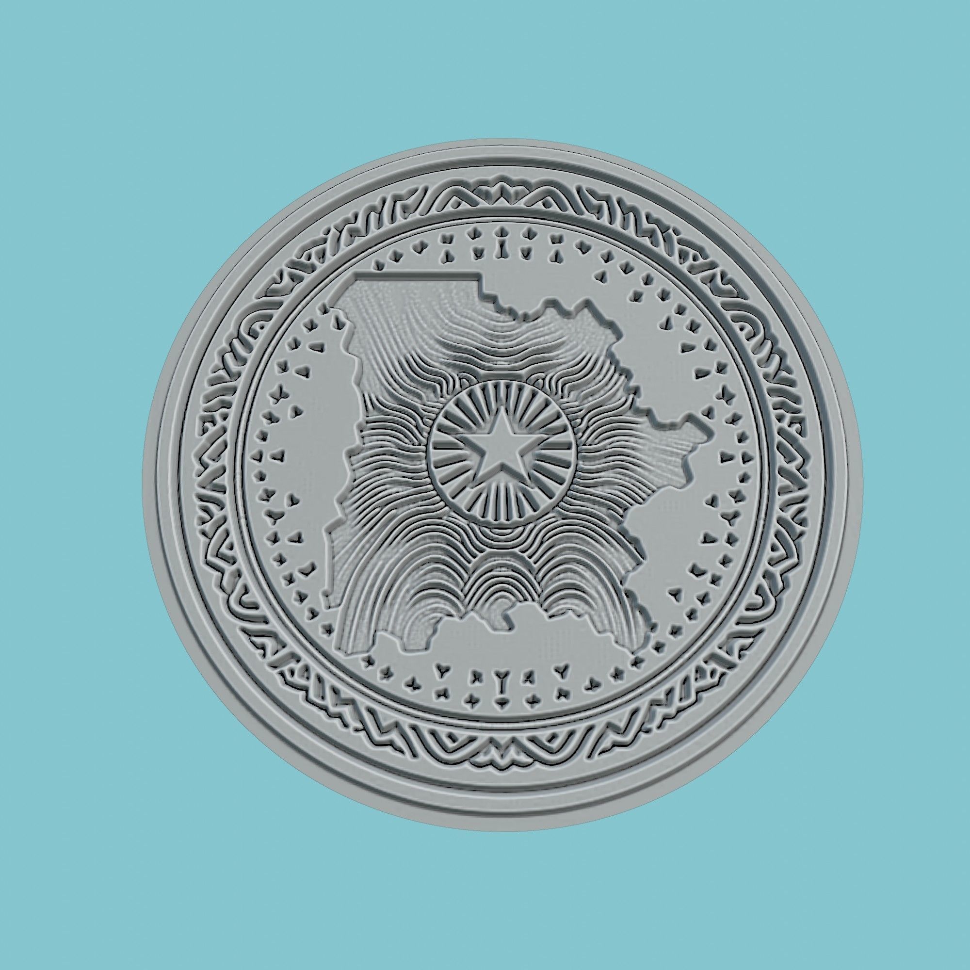 Togo Map Medallion Wall Art Printer 3D print model_2