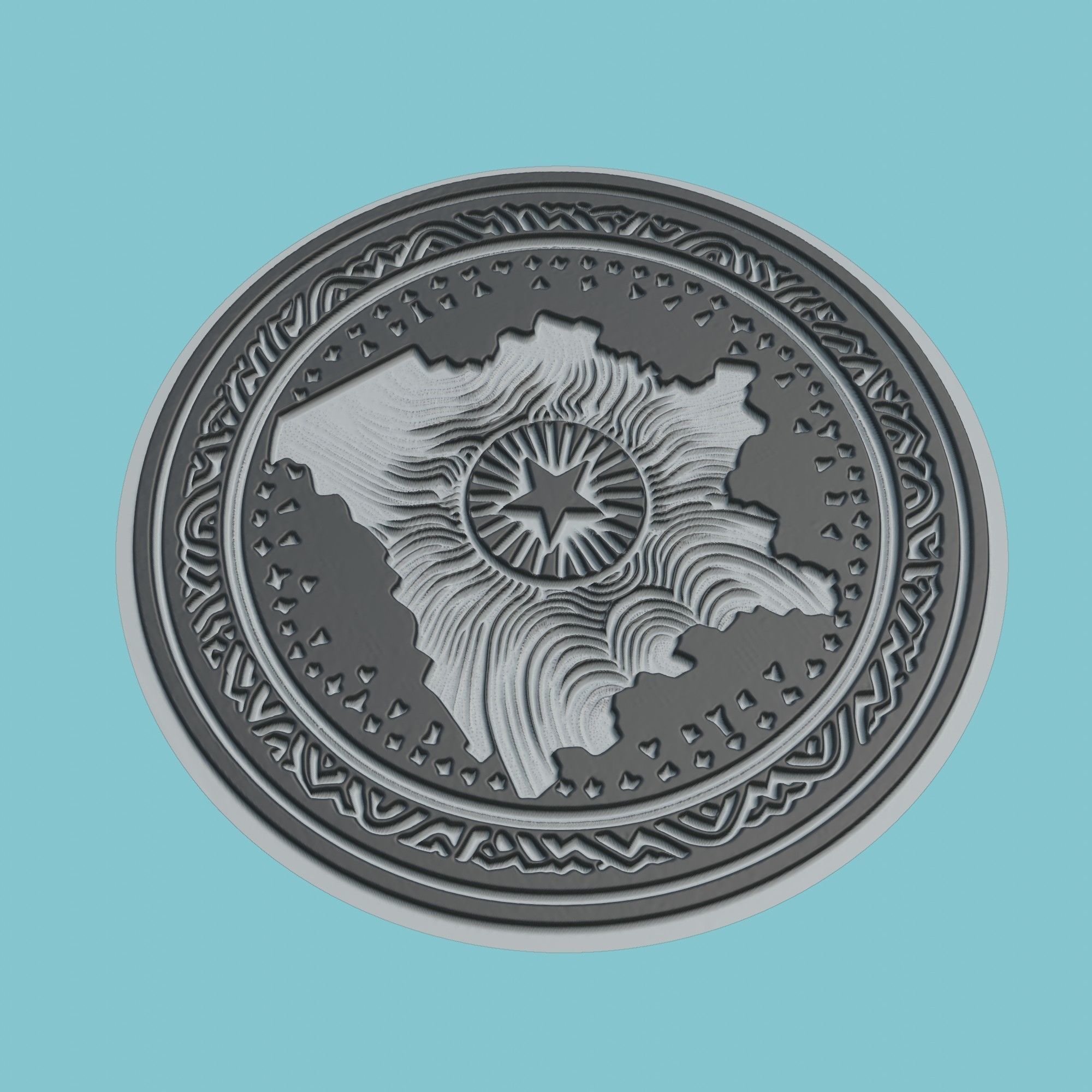 Togo Map Medallion Wall Art Printer 3D print model_1