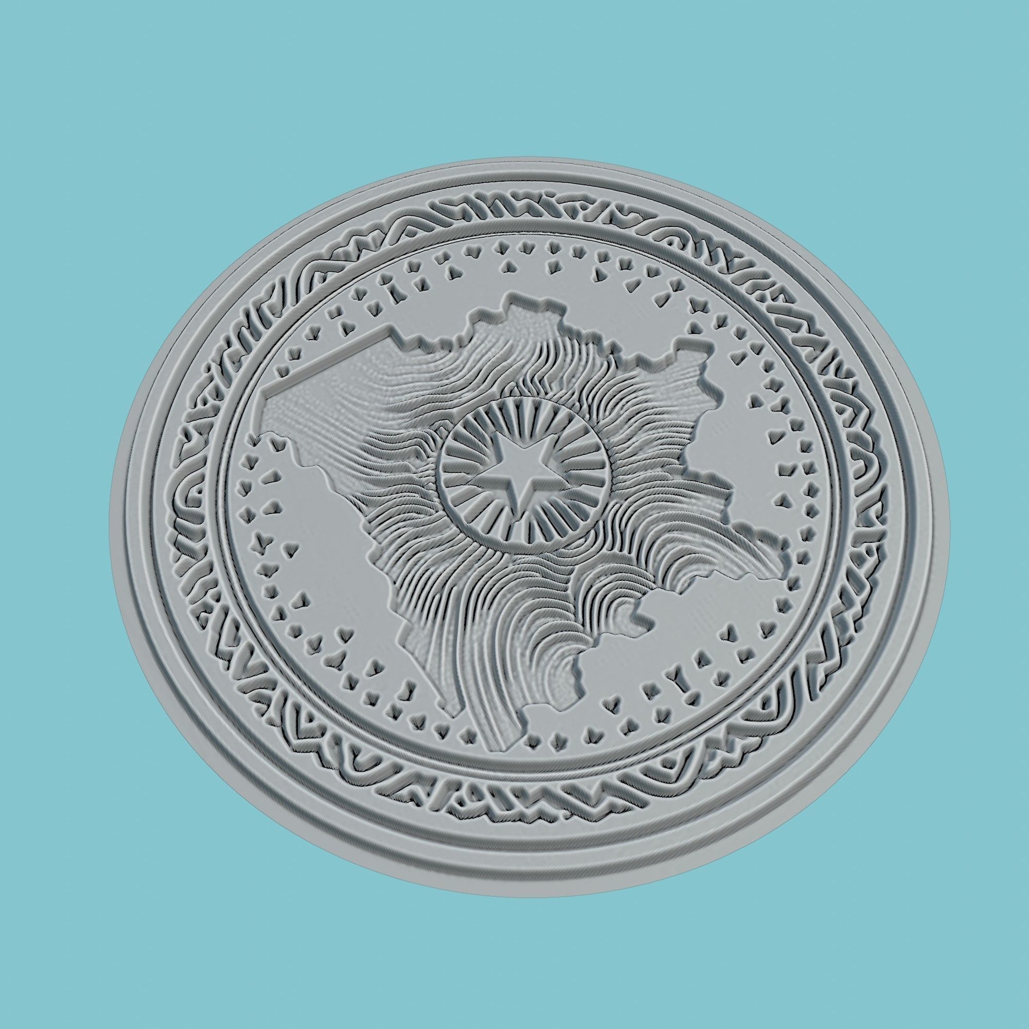 Togo Map Medallion Wall Art Printer 3D print model_3