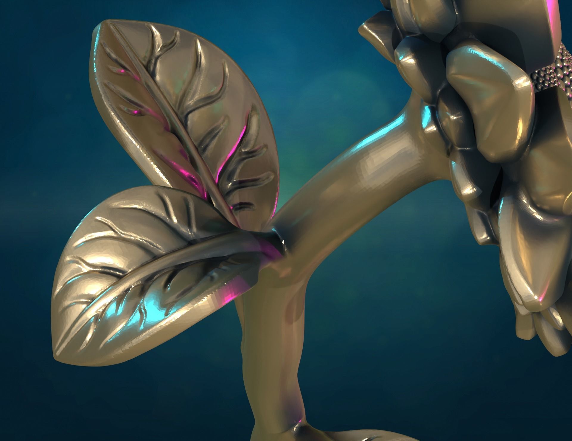 Sunflower sculpture 3D print model_13