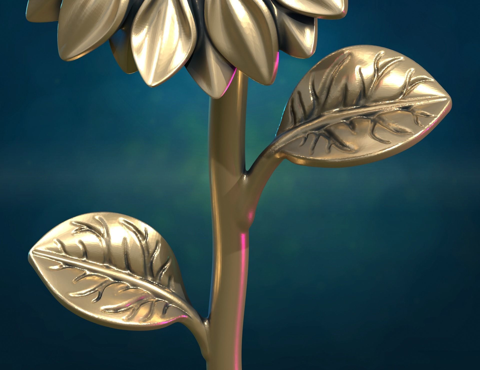 Sunflower sculpture 3D print model_11