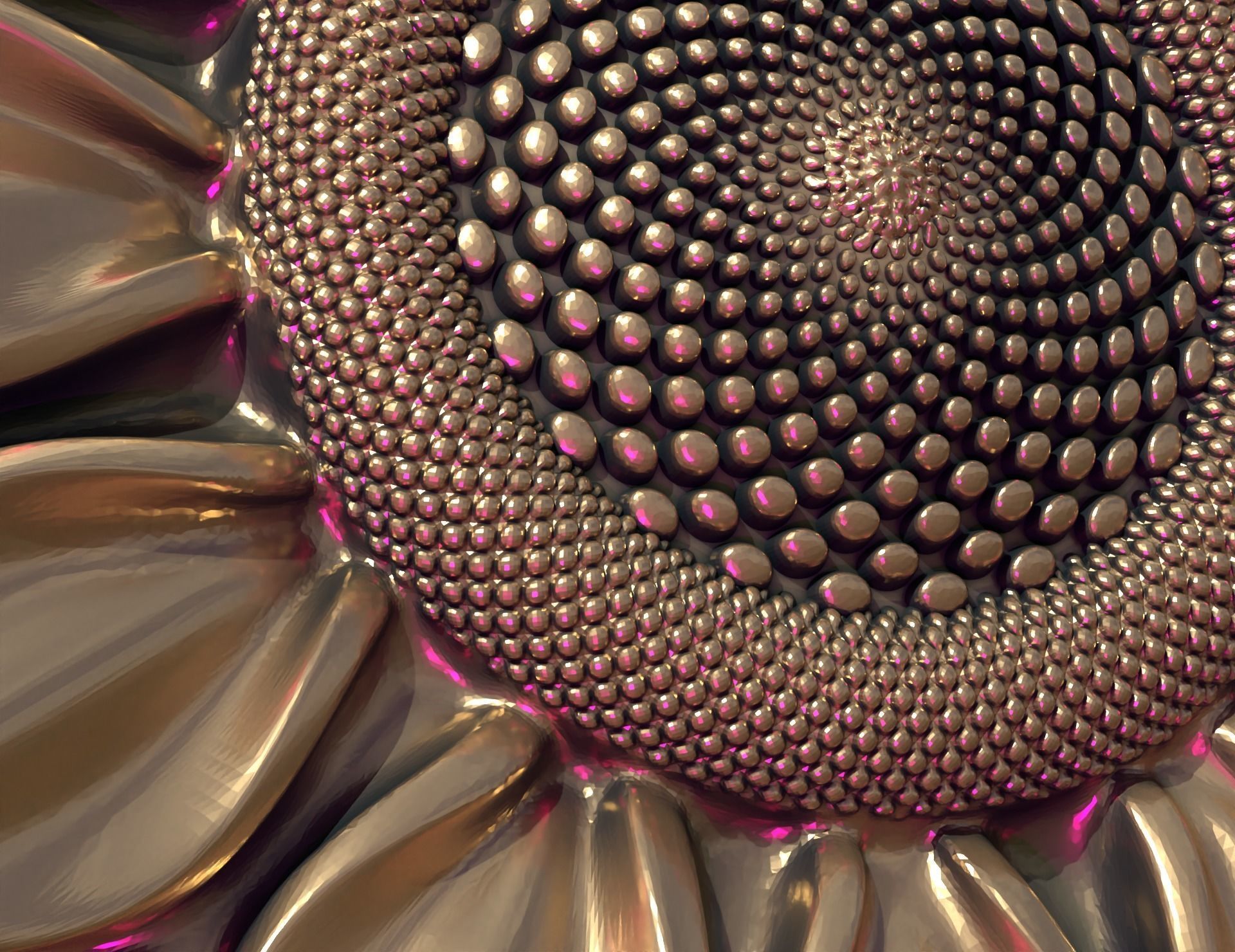 Sunflower sculpture 3D print model_14