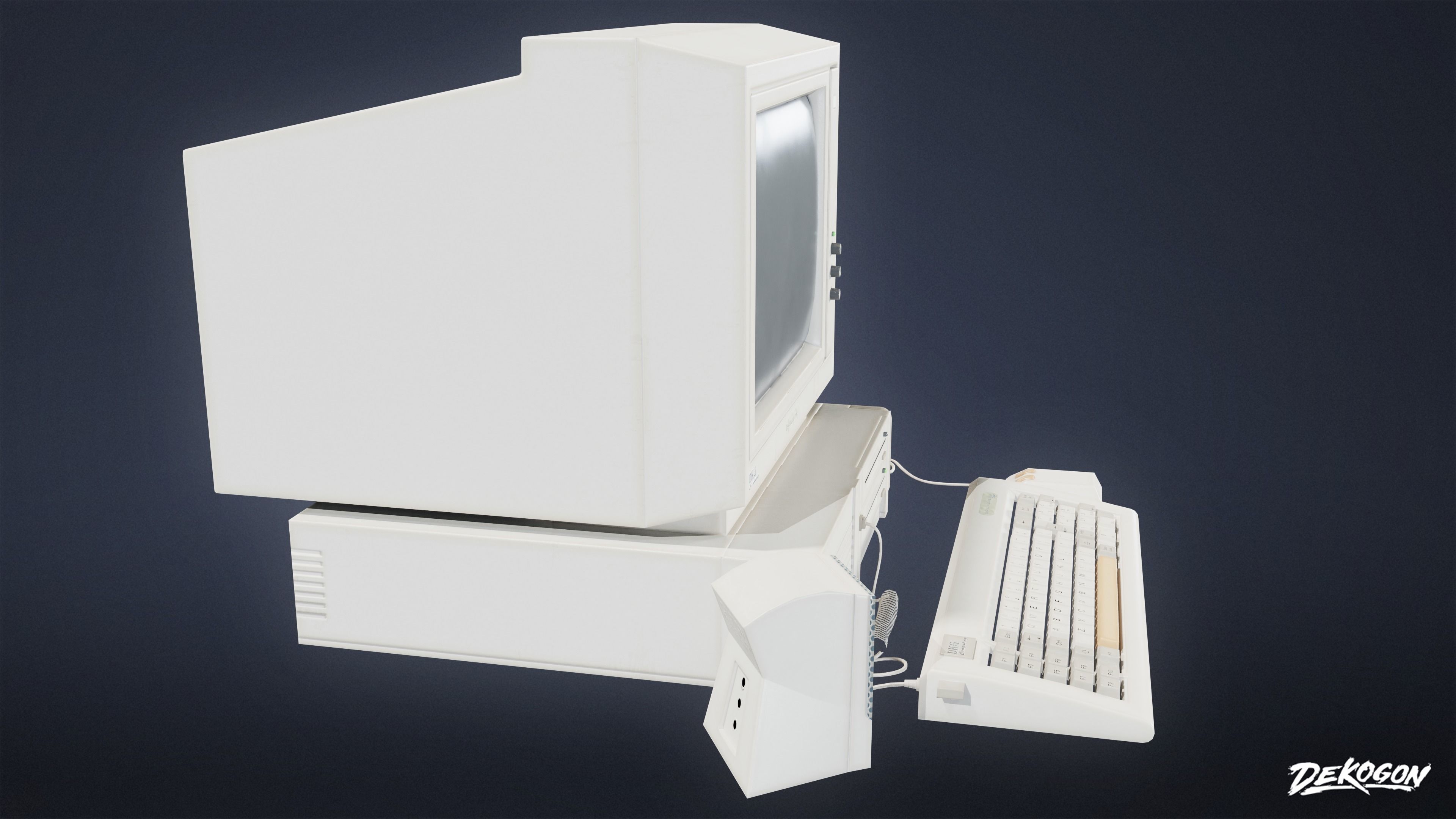 HIGH SCHOOL CLASSROOM - Computer 01 - LOW POLY Low-poly 3D model_2