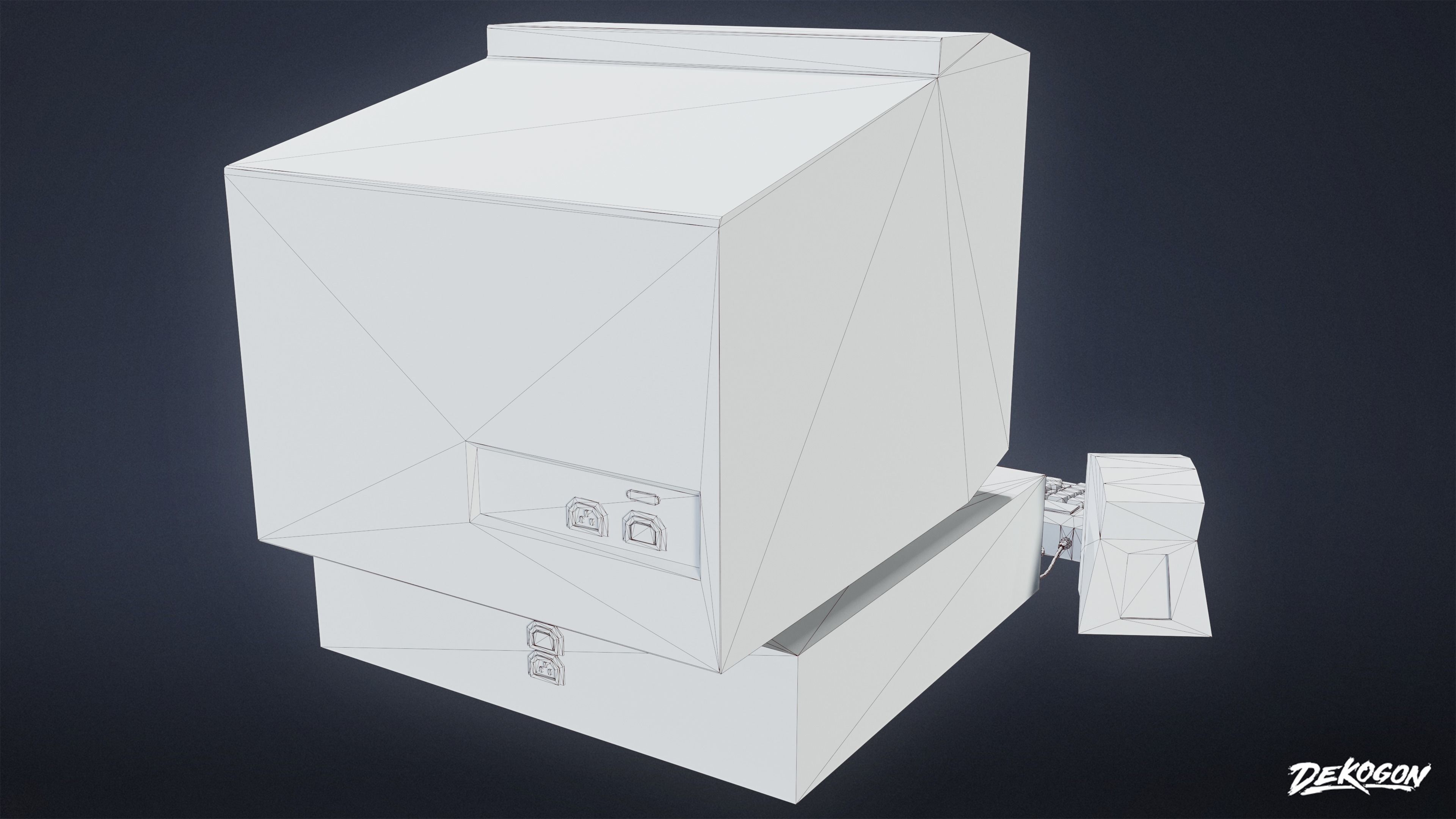 HIGH SCHOOL CLASSROOM - Computer 01 - LOW POLY Low-poly 3D model_9