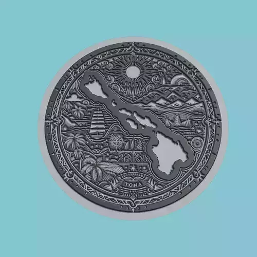 Tonga Map Medallion Wall Art Printer