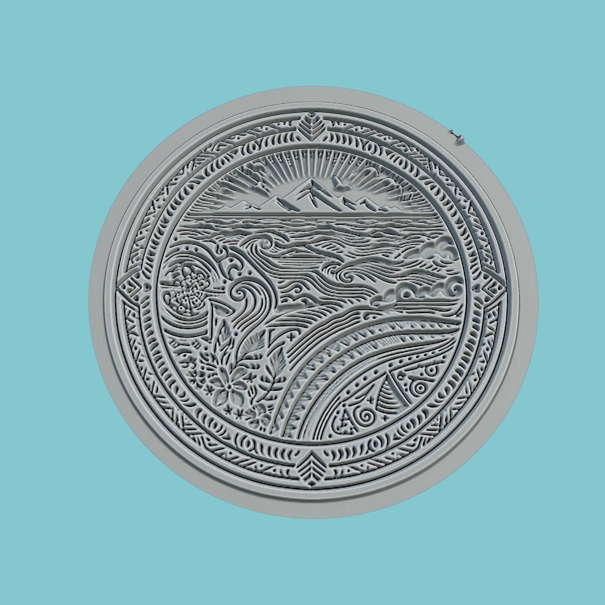 Tonga Map Medallion Wall Art Printer 3D print model_2