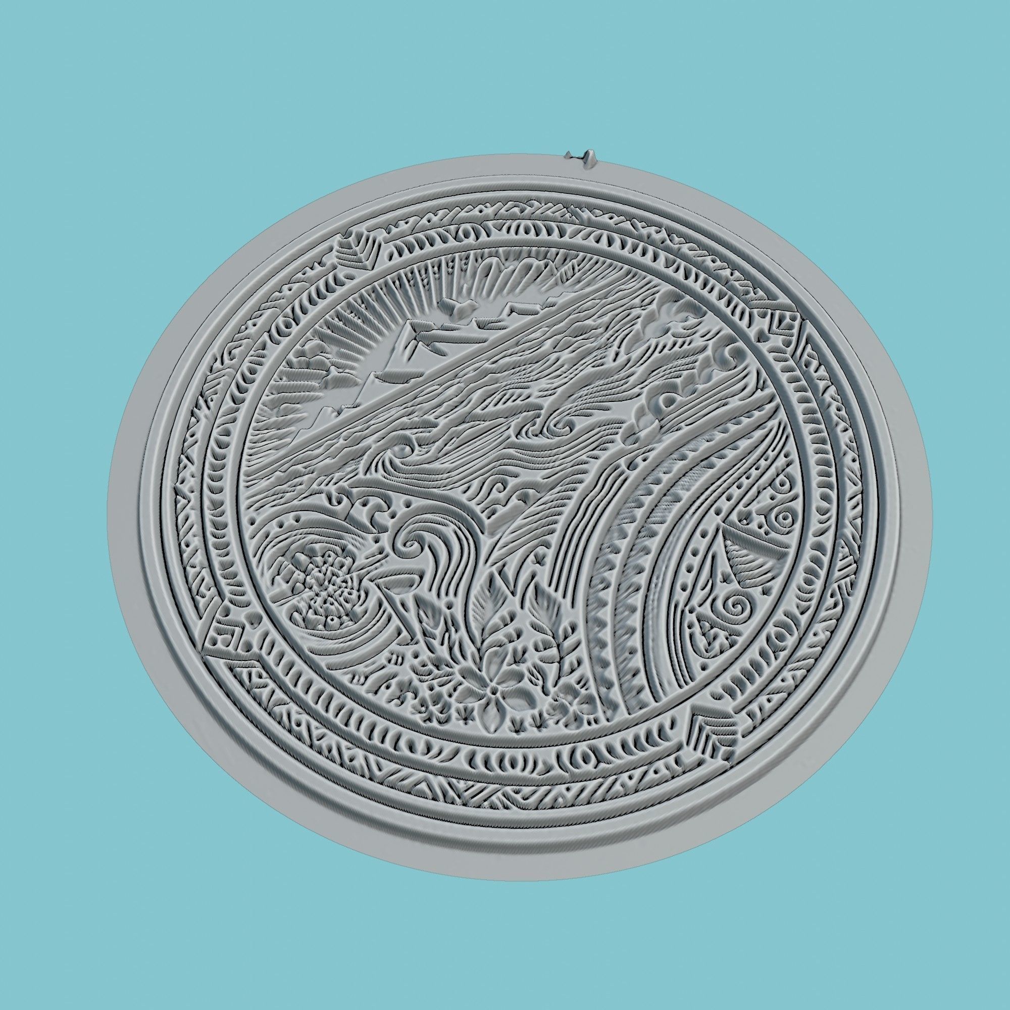 Tonga Map Medallion Wall Art Printer 3D print model_3
