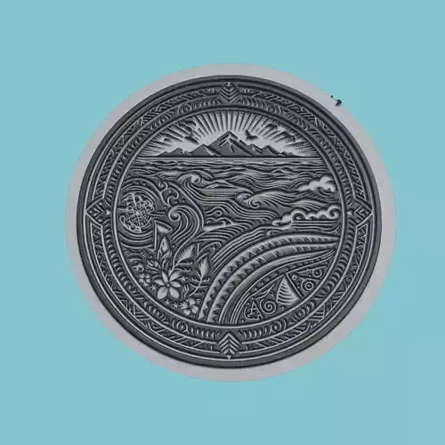 Tonga Map Medallion Wall Art Printer