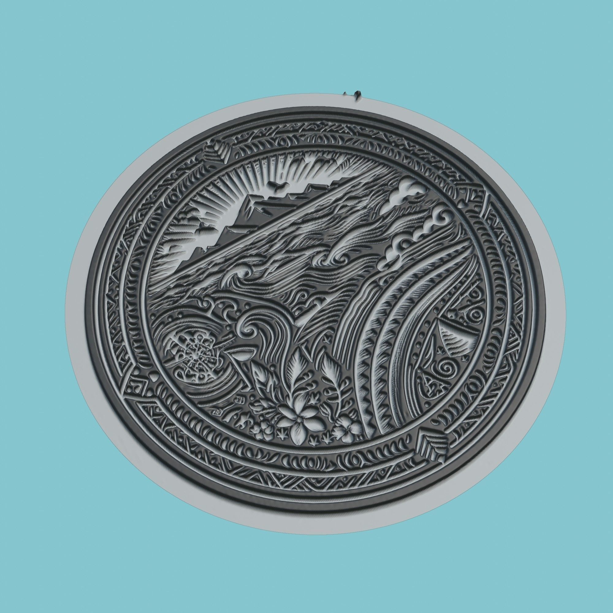 Tonga Map Medallion Wall Art Printer 3D print model_1