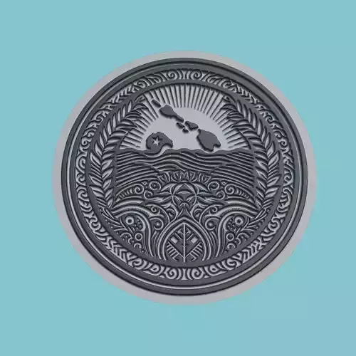 Tonga Map Medallion Wall Art Printer