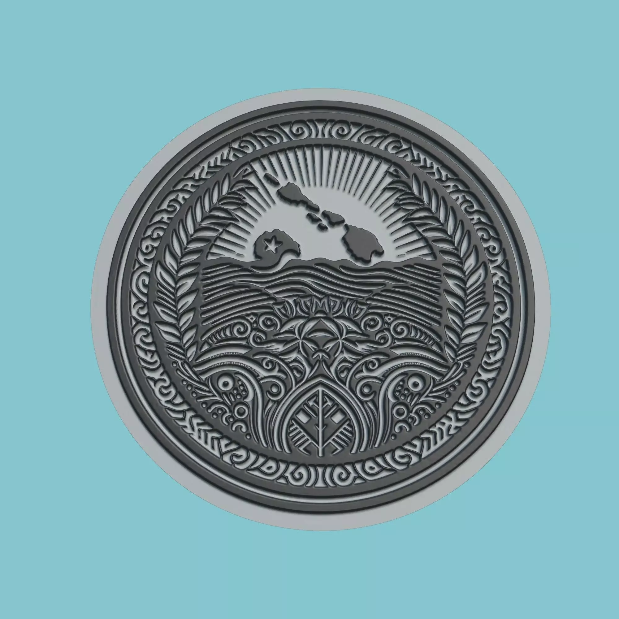 Tonga Map Medallion Wall Art Printer 3D print model
