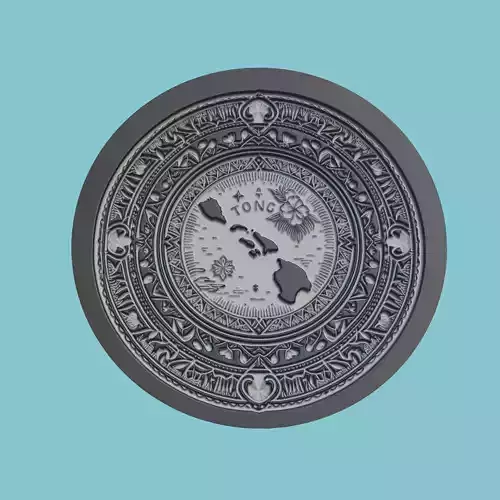 Tonga Map Medallion Wall Art Printer