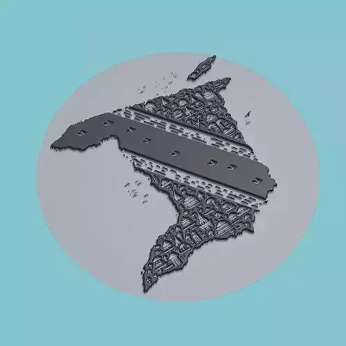 Trinidad and Tobago Map Medallion Wall Art Printer