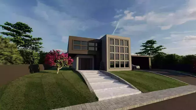 3D Futuristic Villa with Interior Design