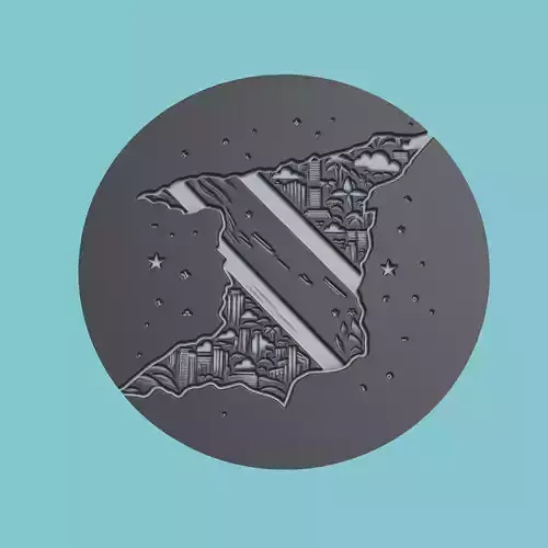 Trinidad and Tobago Map Medallion Wall Art Printer