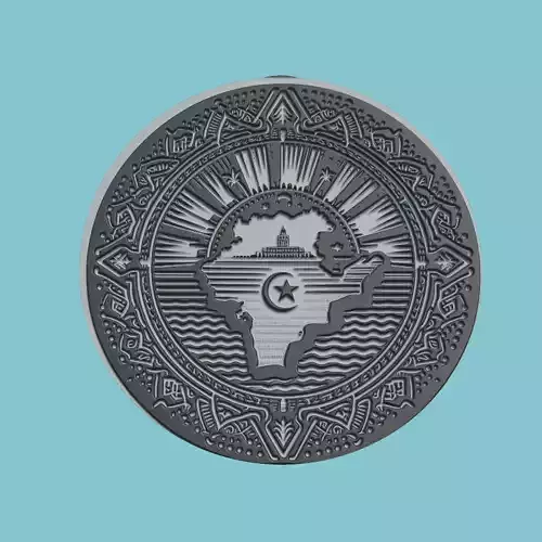 Tunisia Map Medallion Wall Art Printer