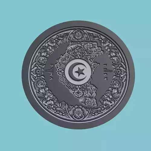 Tunisia Map Medallion Wall Art Printer 3D print model