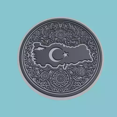 Turkey Map Medallion Wall Art Printer