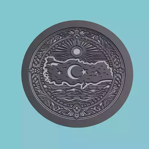 Turkey Map Medallion Wall Art Printer