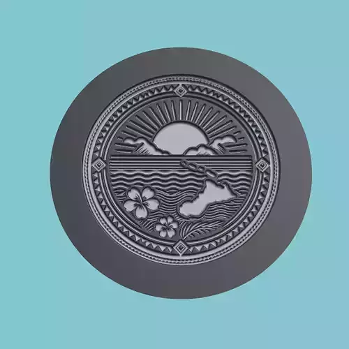 Tuvalu Map Medallion Wall Art Printer