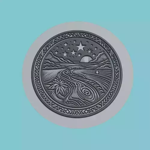 Tuvalu Map Medallion Wall Art Printer
