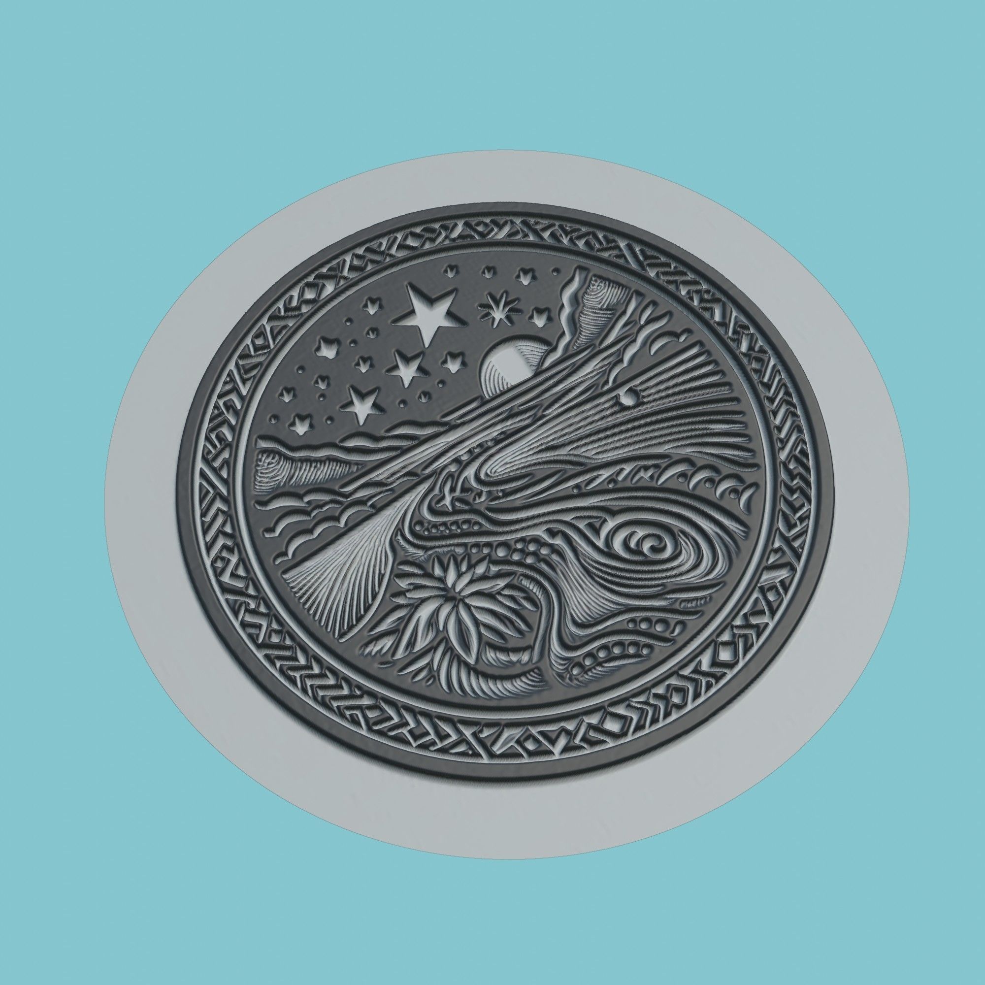 Tuvalu Map Medallion Wall Art Printer 3D print model_1