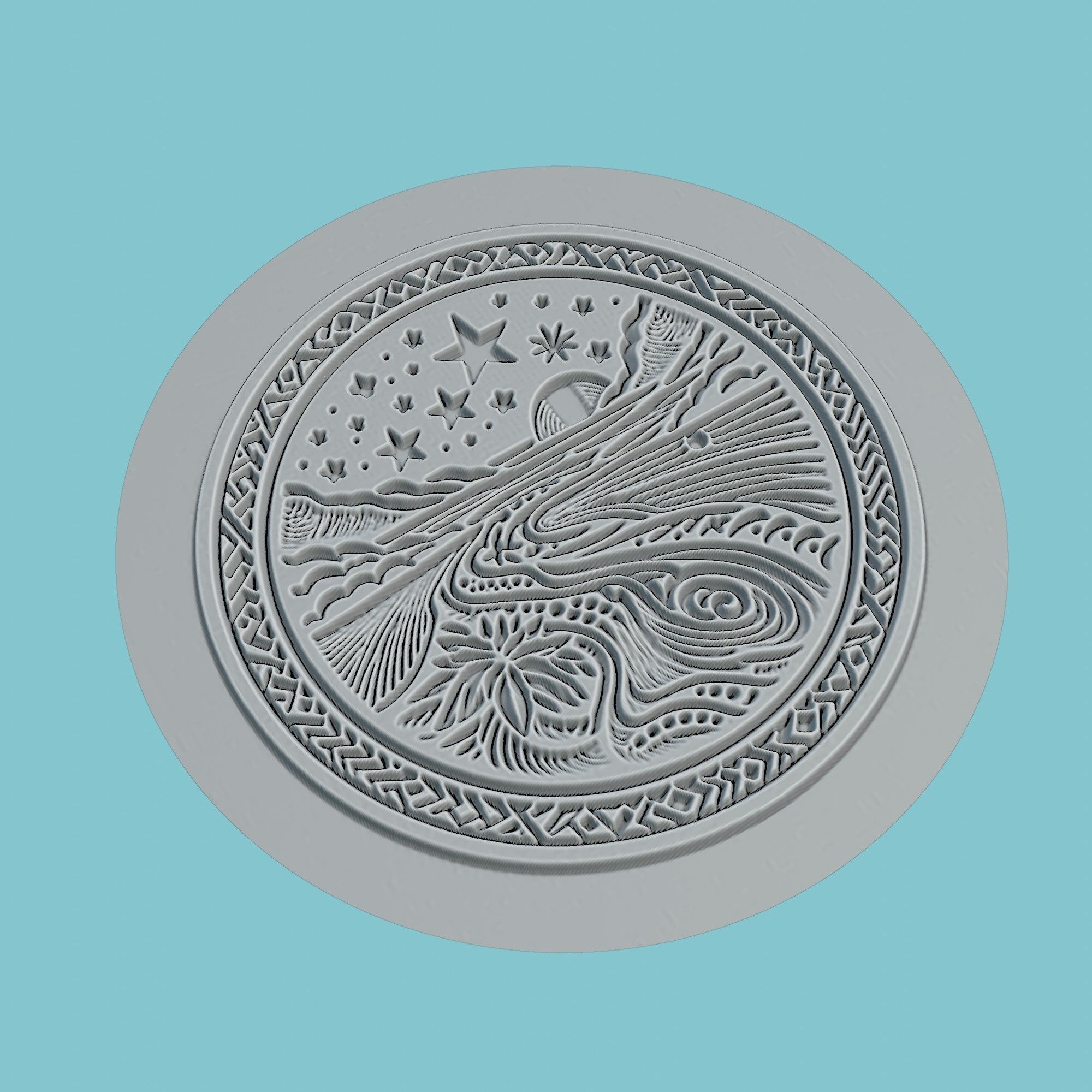 Tuvalu Map Medallion Wall Art Printer 3D print model_3