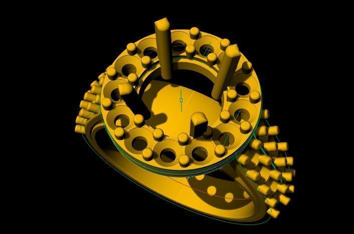 Cluster ring 3dm and stl file 3D print model_4