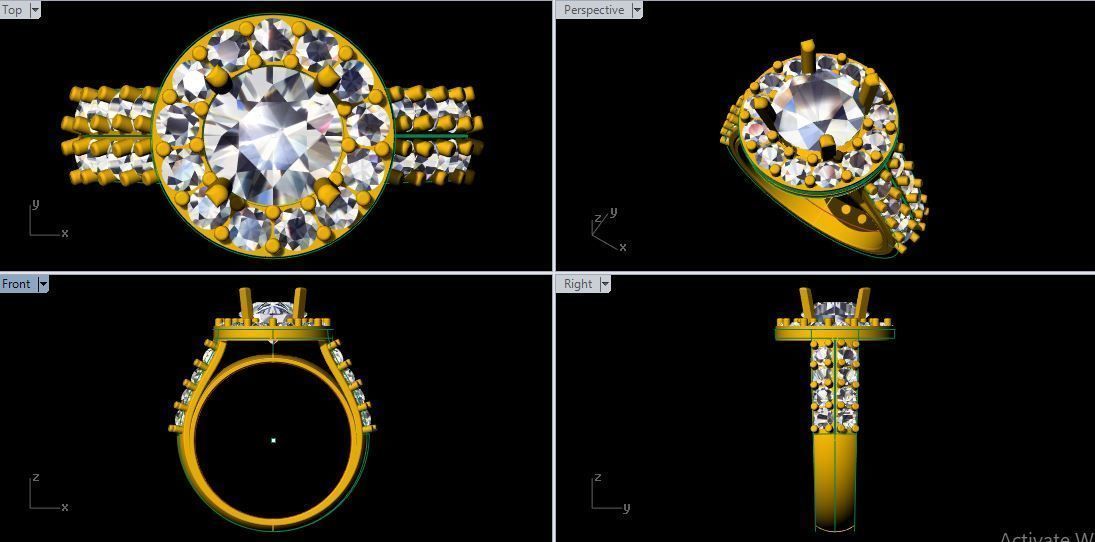 Cluster ring 3dm and stl file 3D print model_1
