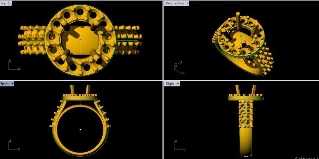Cluster ring 3dm and stl file 3D print model_2